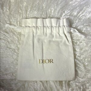 Dior White canvas Drawstring Pouch